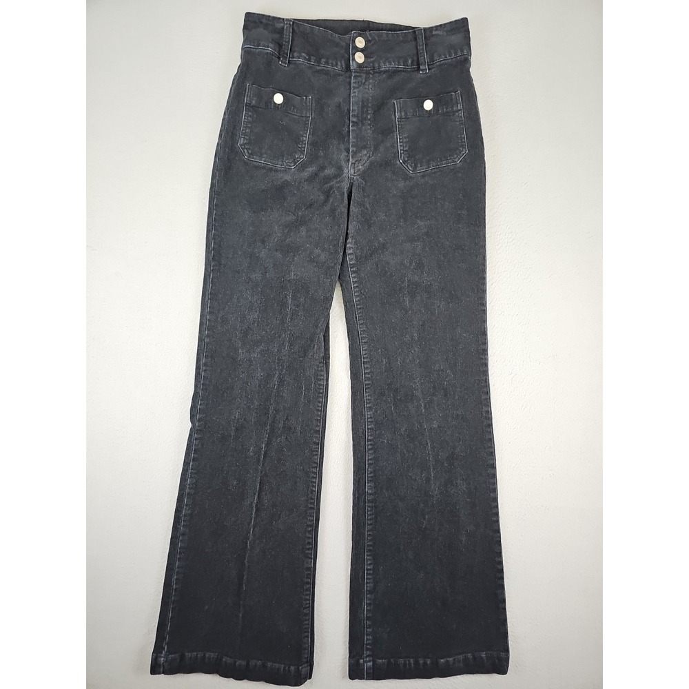 Forever 21 Corduroy Pants Women's Size XL 29x30.5 Black High Rise Bootcut Y2K
